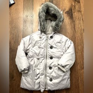 Girls 3T puffer coat in dusk light gray
